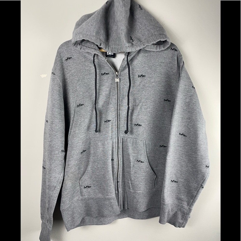 DC Skater Full Zip Hoodie Size Medium Sneaker Print